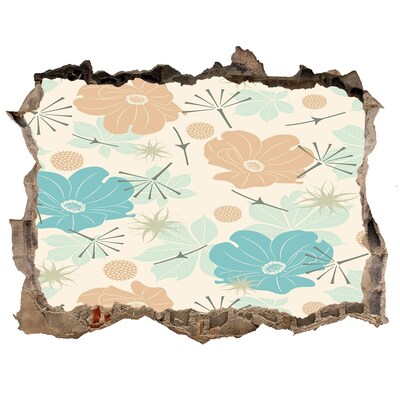 3d-s lyuk vizuális effektusok matrica Virágminta a falon