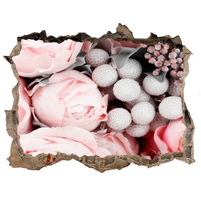 3d-s lyuk vizuális effektusok matrica Virágparadicsom a fal mögött