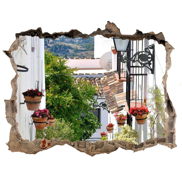 3d-s lyuk vizuális effektusok matrica Egy bájos utca egy fehér faluban