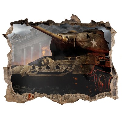 3d-s lyuk vizuális effektusok matrica Tank a város romjai között