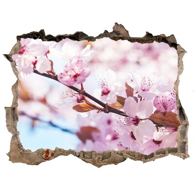 3d-s lyuk vizuális effektusok matrica Virágos oázis a fal mögött