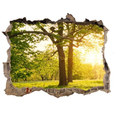 3d-s lyuk vizuális effektusok matrica Zöld paradicsom a fák között