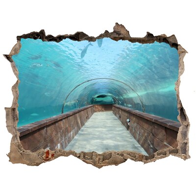 3d-s lyuk vizuális effektusok matrica Az alagút akvárium