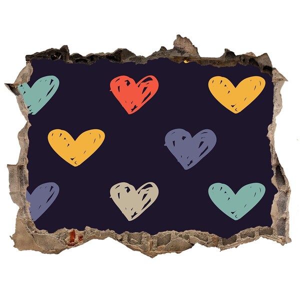 3d-s lyuk vizuális effektusok matrica Szív a falon