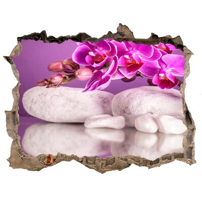 3d-s lyuk vizuális effektusok matrica Orchidea kövek hátterében