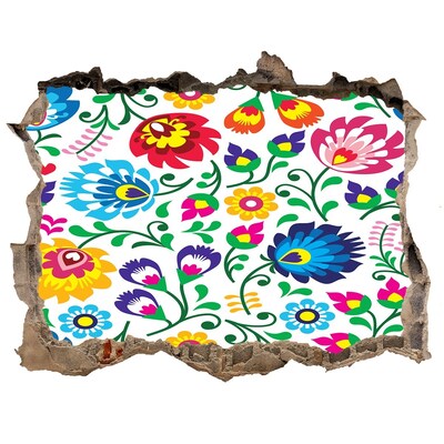 3d-s lyuk vizuális effektusok matrica Virágminta a falon