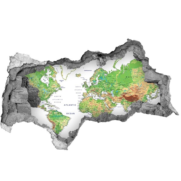 3d-s lyuk vizuális effektusok matrica Világtérkép