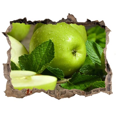 3d-s lyuk vizuális effektusok matrica Zöld almák a kertben