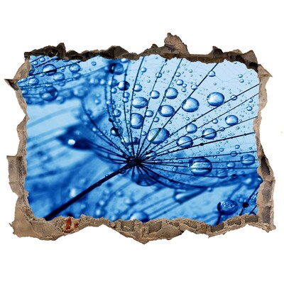 3d-s lyuk vizuális effektusok matrica Cseppek víz egy finom virágon