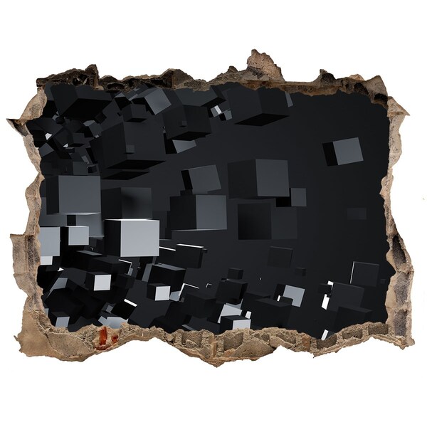 3d-s lyuk vizuális effektusok matrica Fekete kockák a 3D-s térben