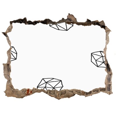 3d-s lyuk vizuális effektusok matrica Arany gyémántok egy lyukban a falban