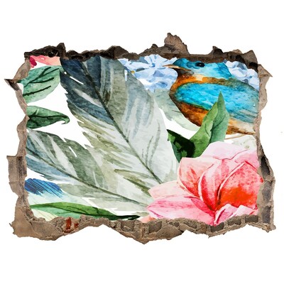 3d-s lyuk vizuális effektusok matrica Trópusi paradicsom madárral