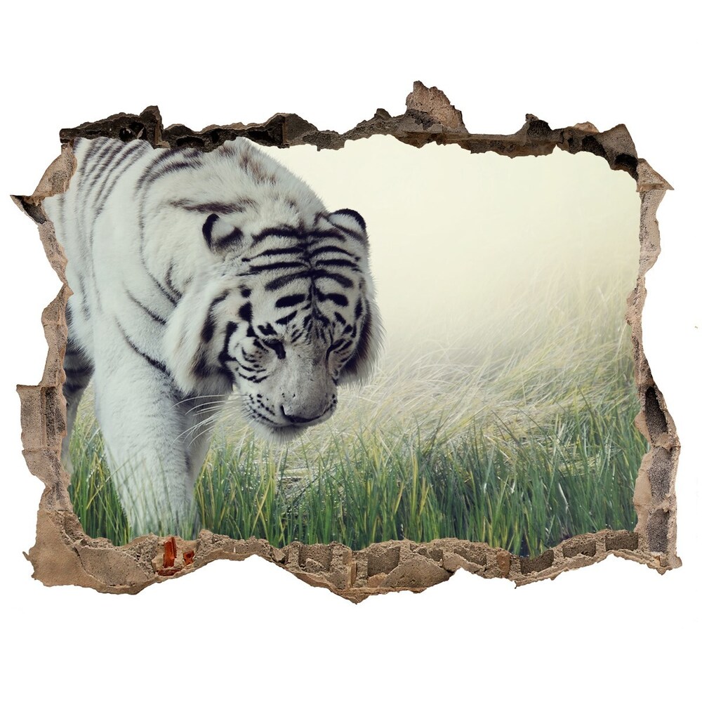 3d-s lyuk vizuális effektusok matrica Fehér tigris