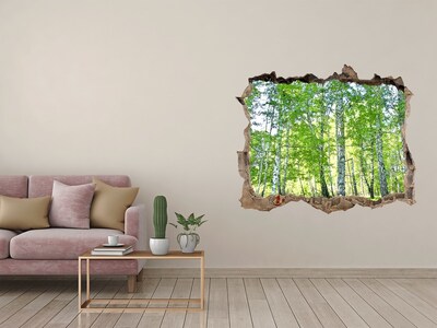 3d-s lyuk vizuális effektusok matrica Zöld erdő egy lyukban a falban