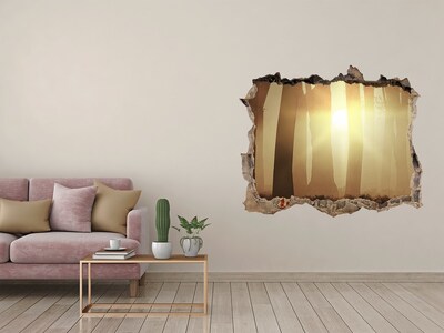 3d-s lyuk vizuális effektusok matrica Aranyló reggel az erdőben