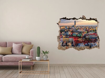 3d-s lyuk vizuális effektusok matrica Madártávlatból a város