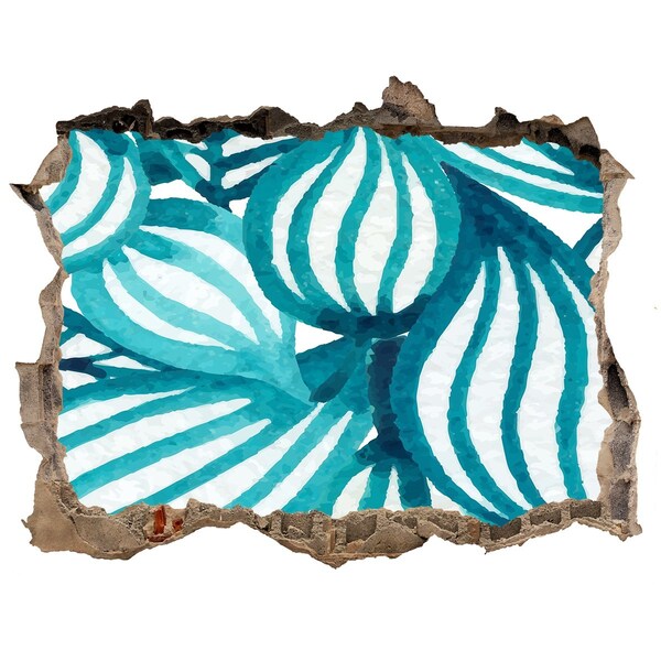 3d-s lyuk vizuális effektusok matrica Trópusi levelek egy lyukban a falban