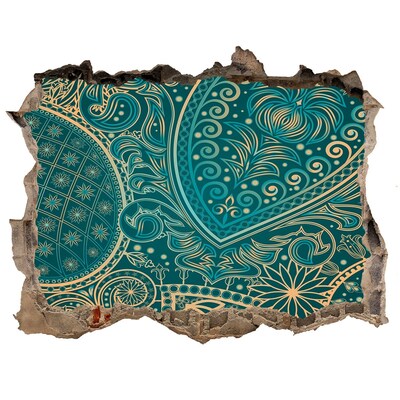 3d-s lyuk vizuális effektusok matrica Zöld bohém minta