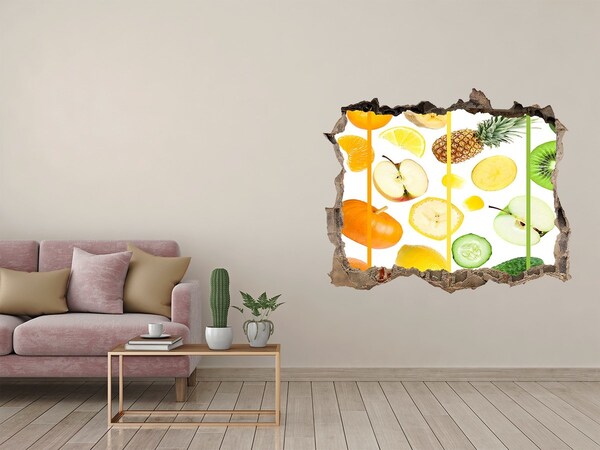 3d-s lyuk vizuális effektusok matrica Friss gyümölcs betonban