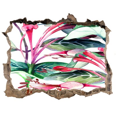 3d-s lyuk vizuális effektusok matrica Virágoskert a fal mögött