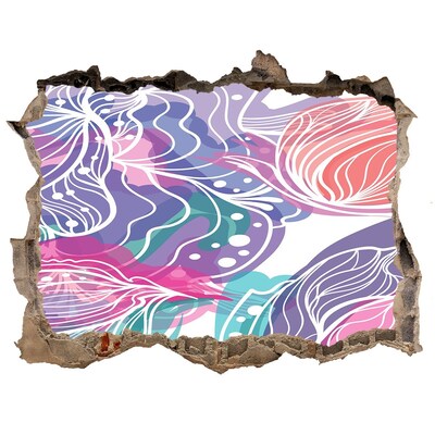 3d-s lyuk vizuális effektusok matrica Lyuk a falban virágminták