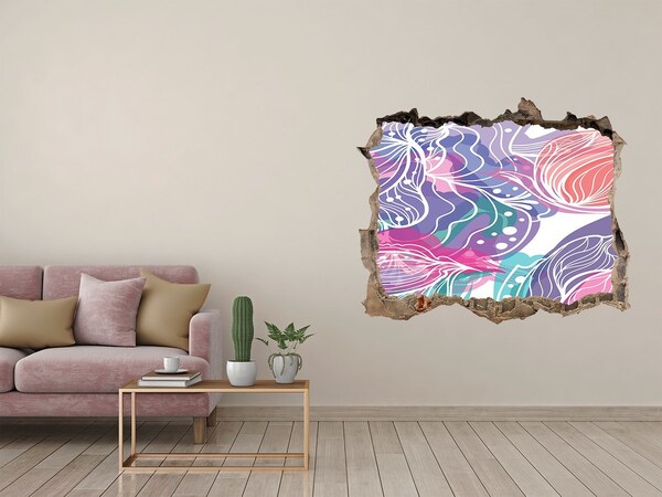 3d-s lyuk vizuális effektusok matrica Lyuk a falban virágminták