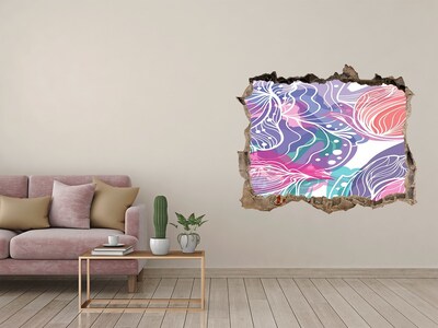 3d-s lyuk vizuális effektusok matrica Lyuk a falban virágminták