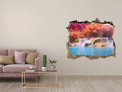 3d-s lyuk vizuális effektusok matrica Vízesés őszi fák között