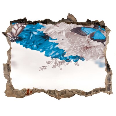 3d-s lyuk vizuális effektusok matrica Virágos táj pillangókkal