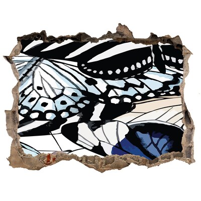 3d-s lyuk vizuális effektusok matrica Pillangók színes kompozícióban