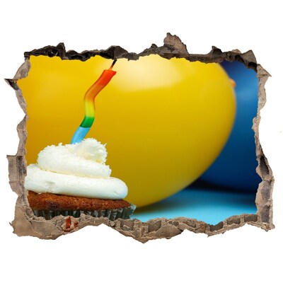 3d lyuk fal dekoráció Születésnapját cupcake
