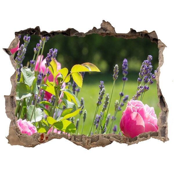 3d lyuk fal dekoráció Virágparadicsom a fal mögött