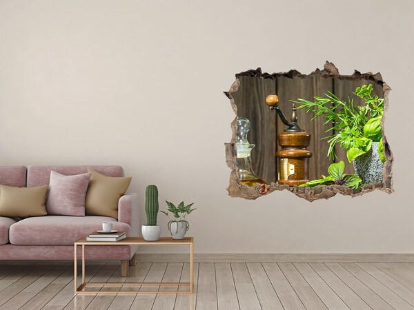 3d lyuk fal dekoráció Gyógynövényes sarok a konyhában