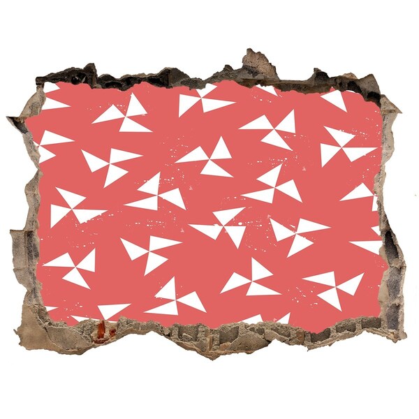 3d lyuk fal dekoráció Piros árnyalatú minta