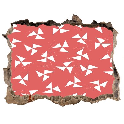 3d lyuk fal dekoráció Piros árnyalatú minta
