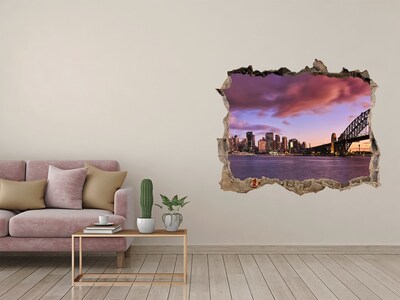 3d lyuk fal dekoráció Sydney látképe