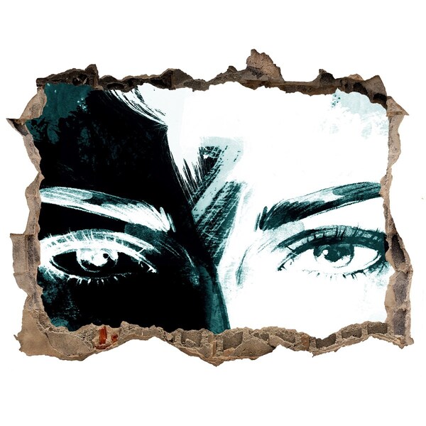 3d lyuk fal dekoráció Szemek a betonban