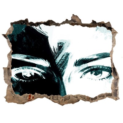 3d lyuk fal dekoráció Szemek a betonban