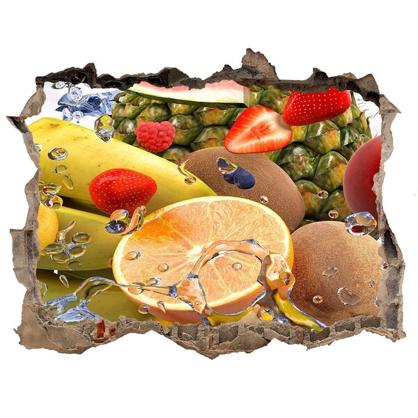 3d lyuk fal dekoráció Gyümölcsparadicsom a fal mögött