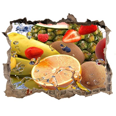 3d lyuk fal dekoráció Gyümölcsparadicsom a fal mögött