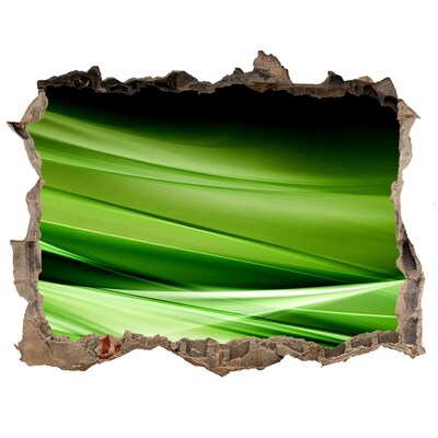 3d lyuk fal dekoráció Zöld hullámok háttér