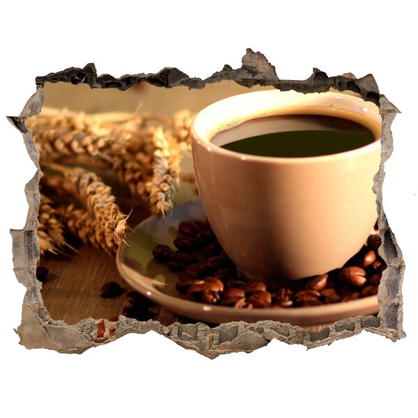 3d lyuk fal dekoráció Kávébabokkal