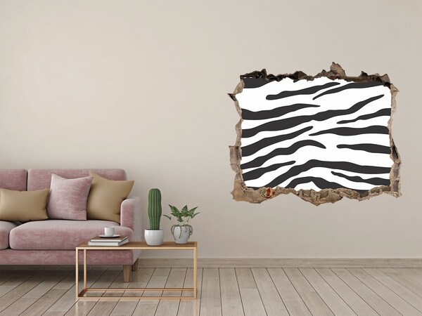 3d lyuk fal dekoráció Zebra a falban