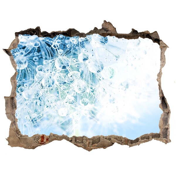 3d lyuk fal dekoráció Pitypangok kékben