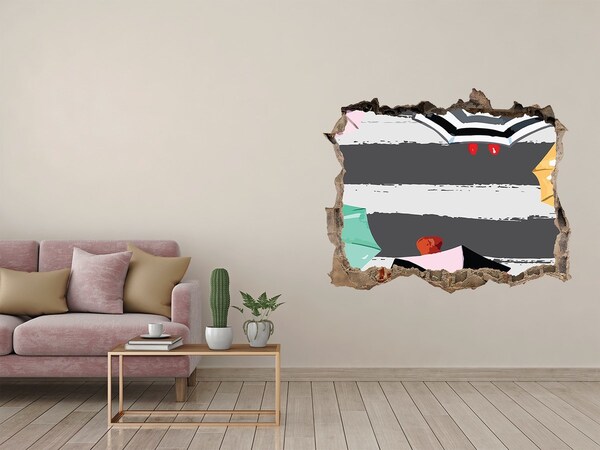 3d lyuk fal dekoráció Titokzatos strand napernyőkkel