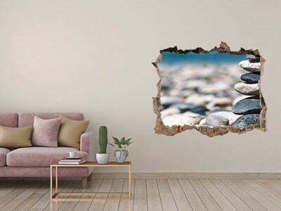 3d lyuk fal dekoráció Kövek a tengerparton