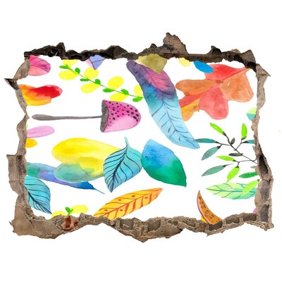 3d lyuk fal dekoráció Virágfalfestmény egy lyukon keresztül a falon