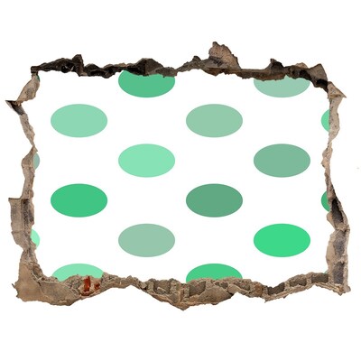 3d lyuk fal dekoráció Zöld pontok
