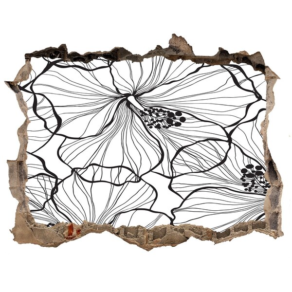 3d lyuk fal dekoráció Lyuk a falban virágmotívum