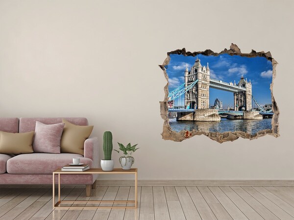3d lyuk fal dekoráció Tower Bridge Londonban